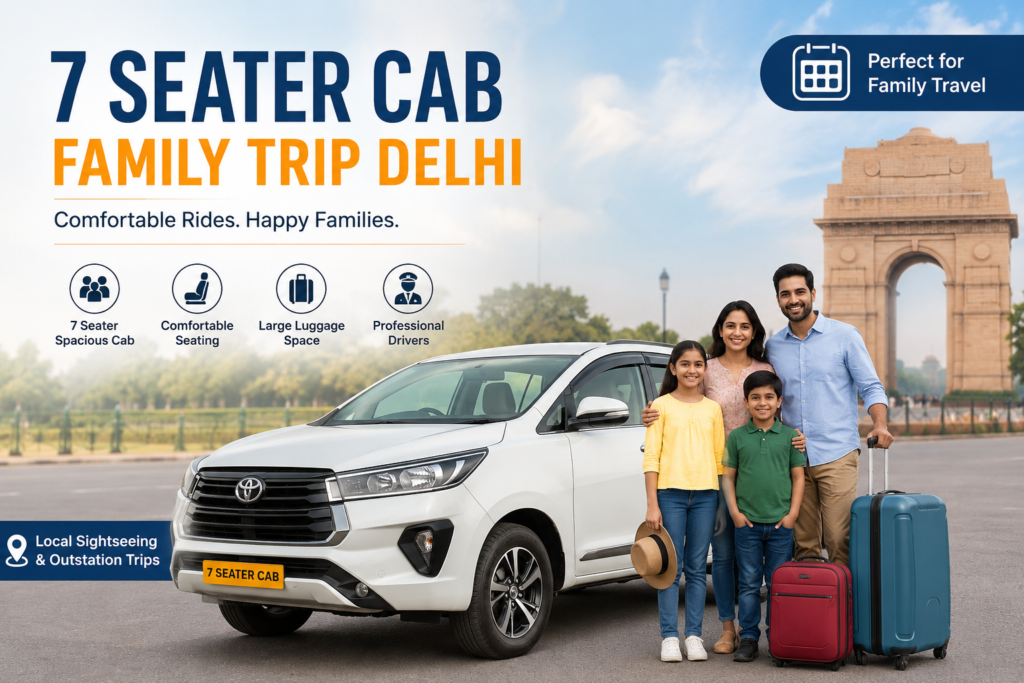 7 seater cab family trip Delhi