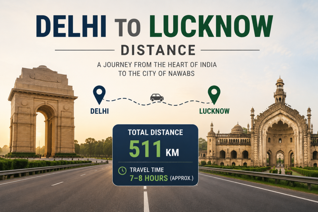 Delhi to Lucknow Distance
