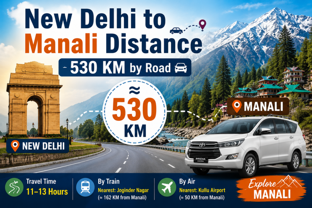 New Delhi to Manali Distance