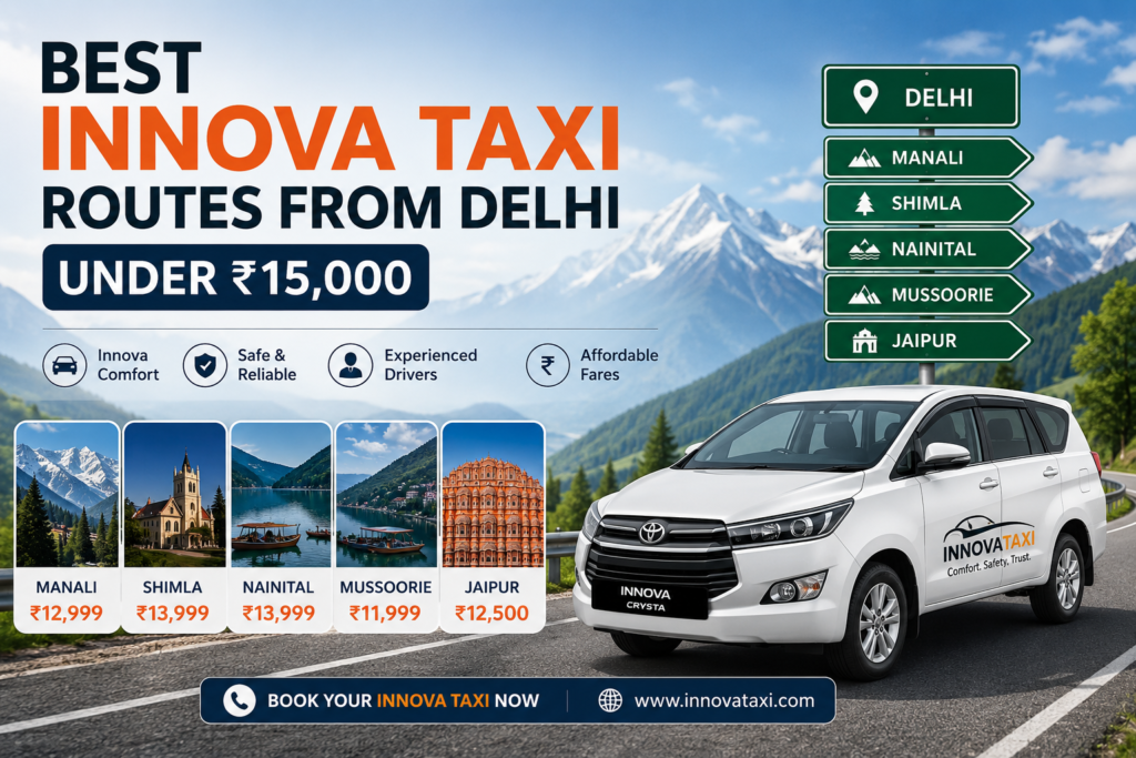 est Innova Taxi Routes from Delhi