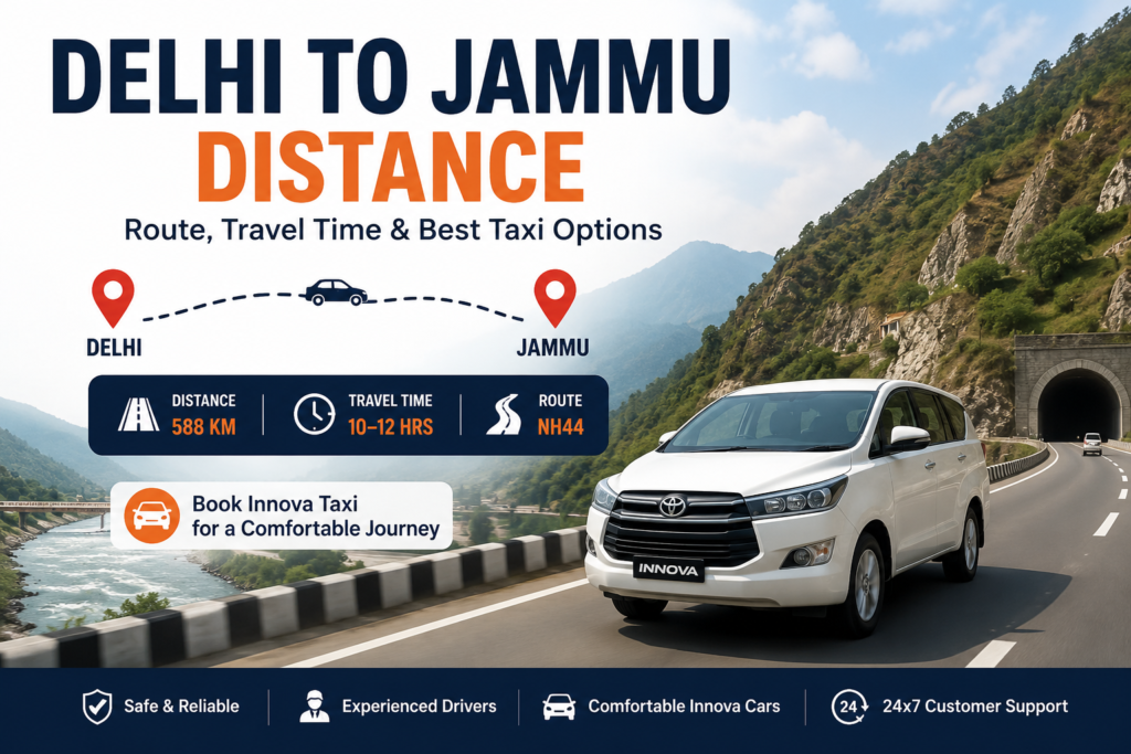 Delhi to Jammu Distance
