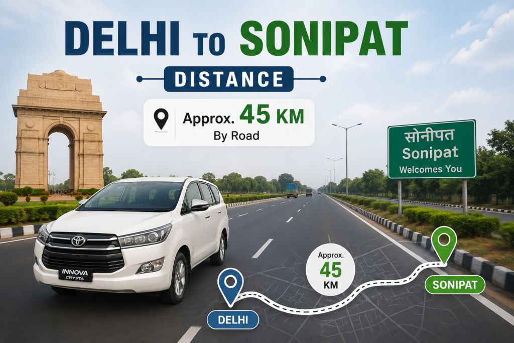 Delhi to Sonipat Distance