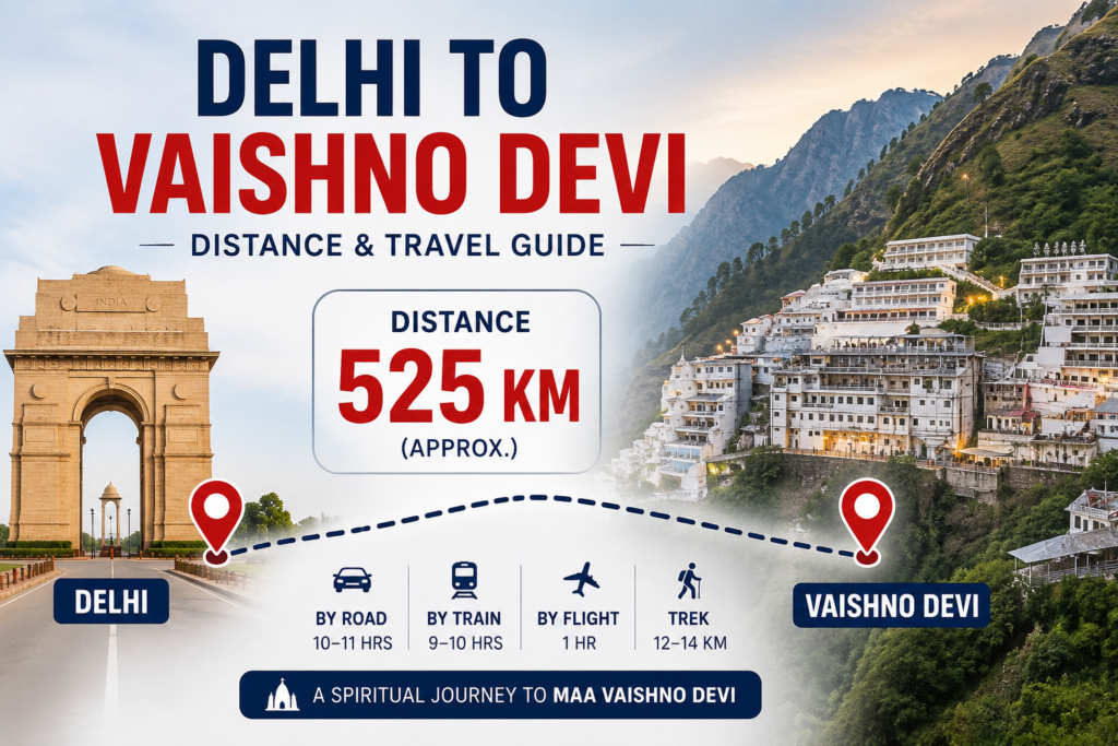 Delhi to Vaishno Devi Distance