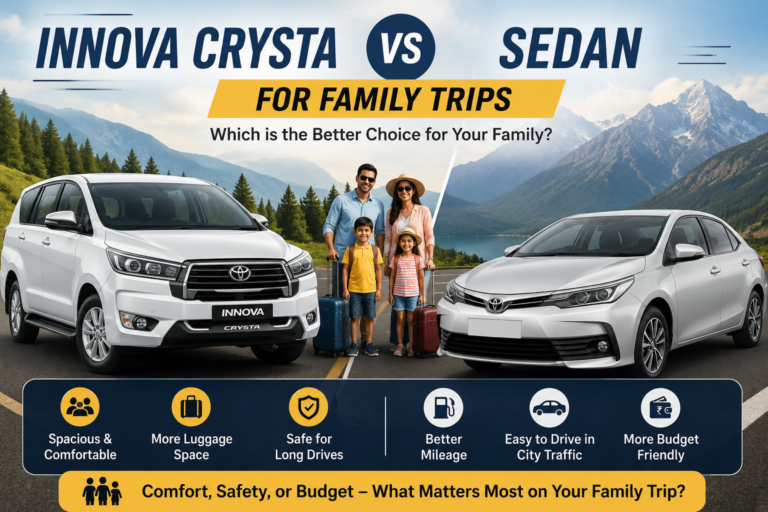 Innova Crysta vs sedan for family trips