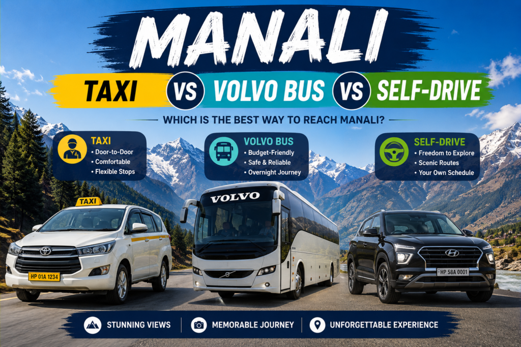 Manali Taxi vs Volvo Bus vs Self-Drive