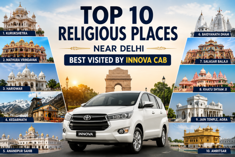 Top 10 Religious Places Near Delhi Best Visited by Innova Cab